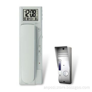 Audio Intercom with Temperature-meter/Calendar Function and Time Display